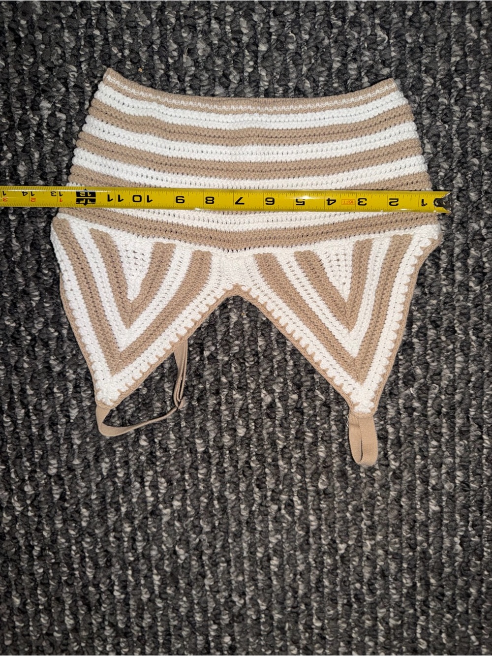 Hollister Striped Crochet Bottoms in Cream and Tan